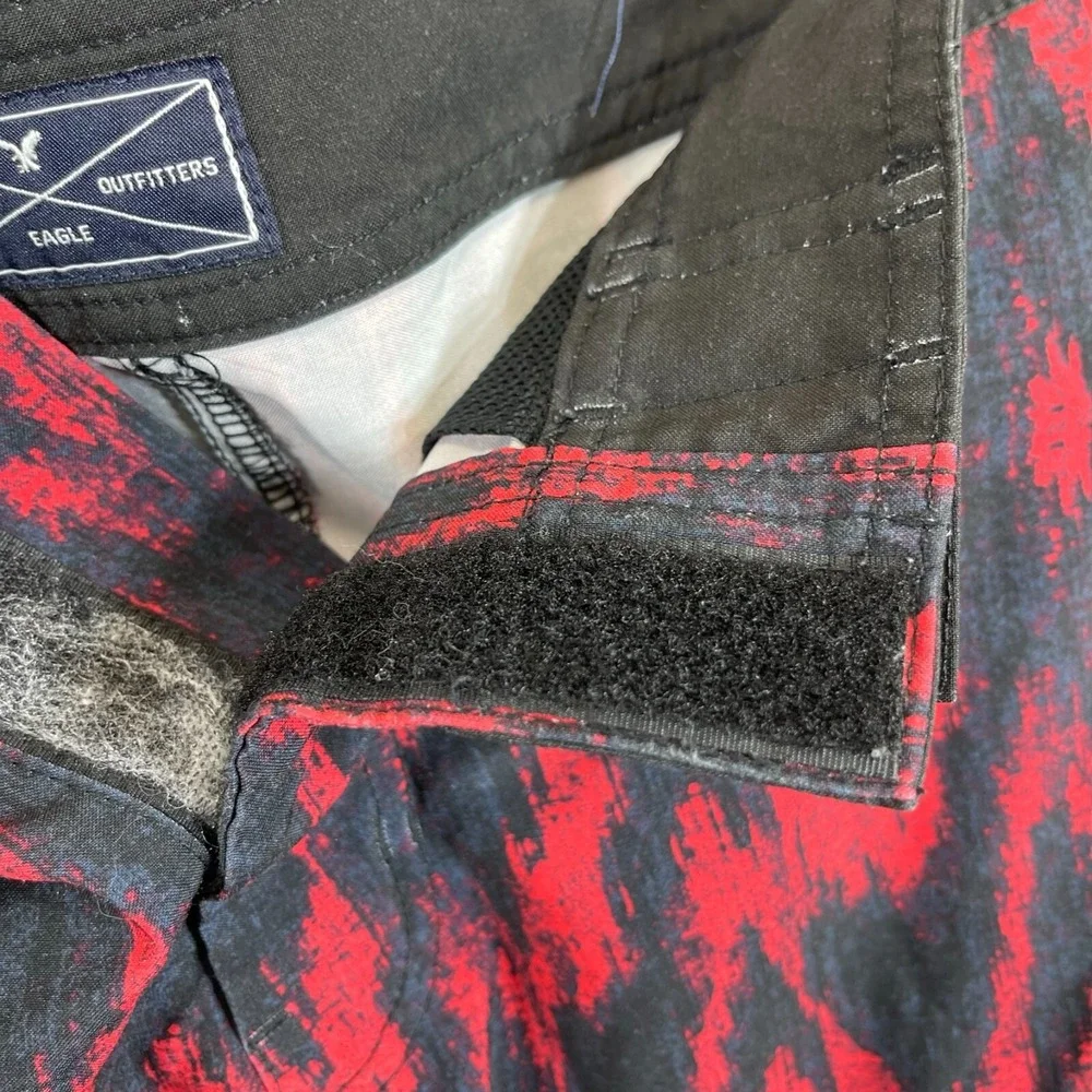 American Eagle Board shorts Mens XS Red Black Swim Trunks‎